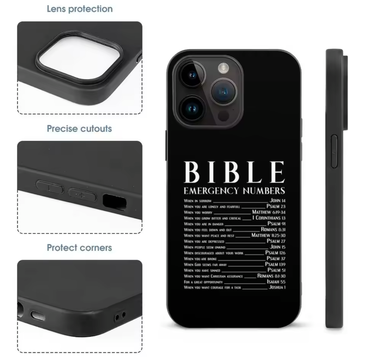 Bible emergency numbers phone case