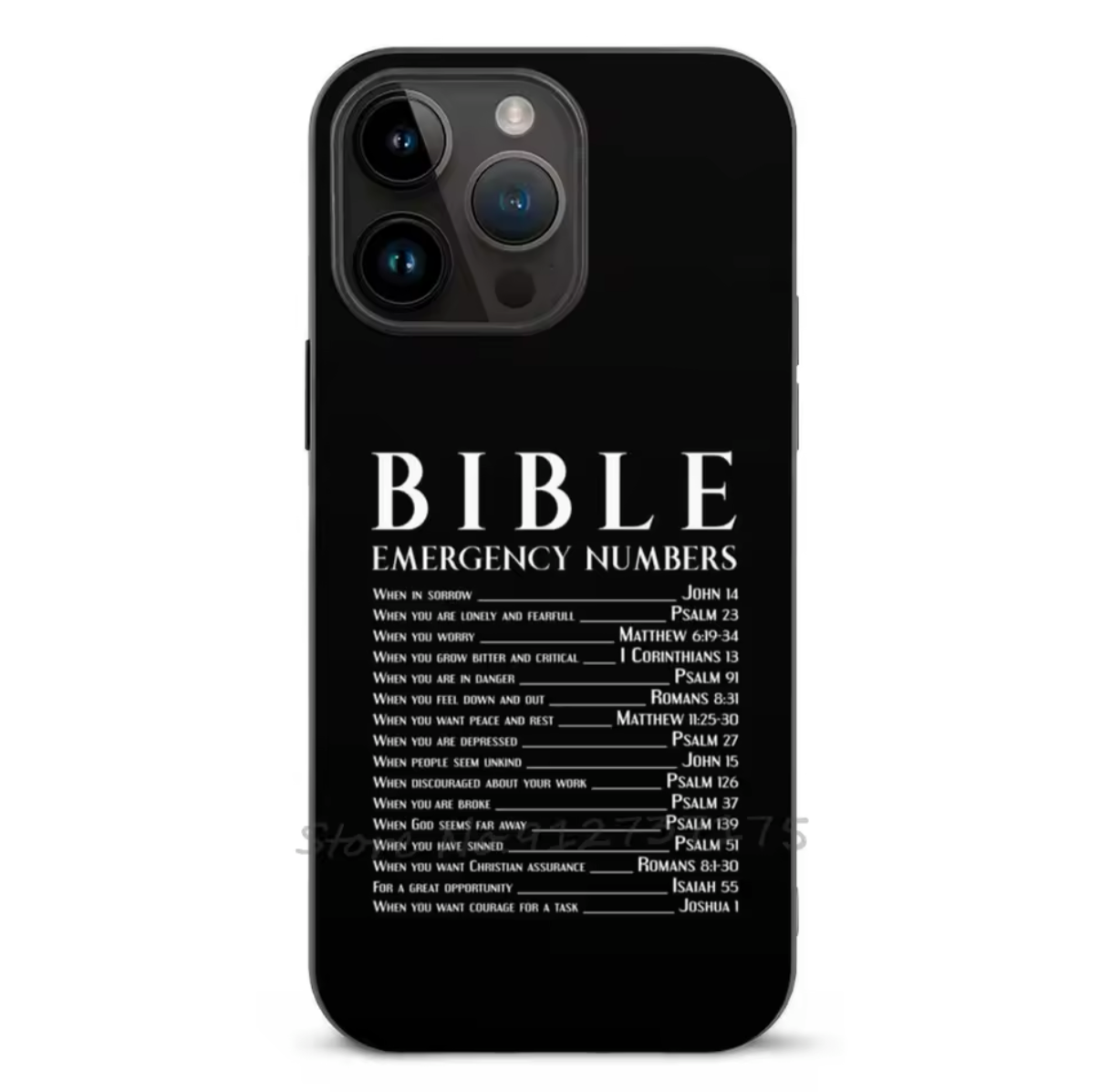 Bible emergency numbers phone case